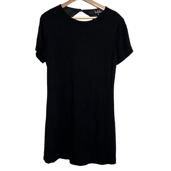 Lulu's Womens Size Medium Vacay Days Black Backless Shift Dress Short Sleeve - Picture 3 of 11